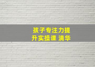 孩子专注力提升实操课 清华